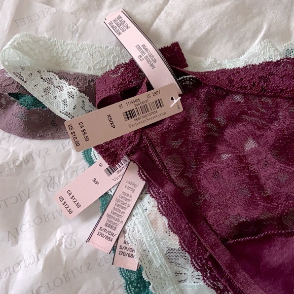 NWT Victoria’s Secret Very Sexy Cheeky Lace & V String Thong Lot 7 + PINK Lotion - Picture 3 of 12